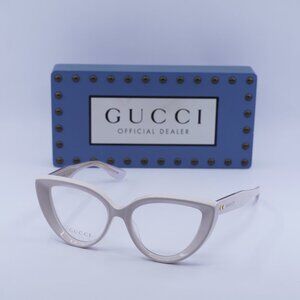 Gucci Cream Cat-Eye Glasses